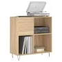Mueble discos madera contrachapada roble Sonoma 84,5x38x89 cm de vidaXL, Almacenamiento para CD y DVD - Ref: Foro24-831775, P...
