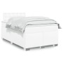 Cama box spring con colchón cuero sintético blanco 120x190 cm