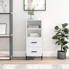 Hochglanzweißes Sperrholz-Sideboard 34,5 x 34 x 90 cm von vidaXL, Sideboards - Ref: Foro24-828678, Preis: 63,69 €, Rabatt: %
