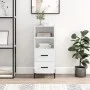 Hochglanzweißes Sperrholz-Sideboard 34,5 x 34 x 90 cm von vidaXL, Sideboards - Ref: Foro24-828678, Preis: 63,69 €, Rabatt: %