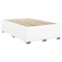 Cama box spring con colchón cuero sintético blanco 120x190 cm