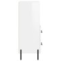 Aparador de madera contrachapada blanco brillante 34,5x34x90 cm de vidaXL, Aparadores - Ref: Foro24-828678, Precio: 64,28 €, ...