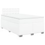 Cama box spring con colchón cuero sintético blanco 120x200 cm
