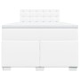 Cama box spring con colchón cuero sintético blanco 120x200 cm