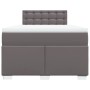 Cama box spring con colchón cuero sintético gris 120x200 cm