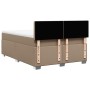 Cama box spring con colchón cuero sintético capuchino 140x190cm