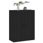 Black engineered wood wall cabinet 69.5x34x90 cm by vidaXL, Sideboards - Ref: Foro24-830397, Price: 78,71 €, Discount: %