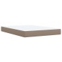 Cama box spring con colchón cuero sintético capuchino 140x200cm