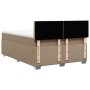 Cama box spring con colchón cuero sintético capuchino 140x200cm