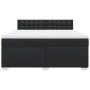 Cama box spring con colchón cuero sintético negro 180x200 cm