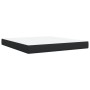 Cama box spring con colchón cuero sintético negro 180x200 cm