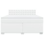 Cama box spring con colchón cuero sintético blanco 180x200 cm
