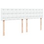 Cama box spring con colchón cuero sintético blanco 180x200 cm