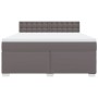 Cama box spring con colchón cuero sintético gris 180x200 cm