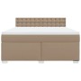 Cama box spring con colchón cuero sintético capuchino 180x200cm