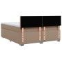 Cama box spring con colchón cuero sintético capuchino 180x200cm