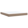 Cama box spring con colchón cuero sintético capuchino 180x200cm
