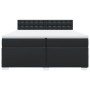Cama box spring con colchón cuero sintético negro 200x200 cm