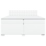 Cama box spring con colchón cuero sintético blanco 200x200 cm
