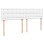 Cama box spring con colchón cuero sintético blanco 200x200 cm