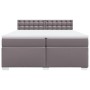 Cama box spring con colchón cuero sintético gris 200x200 cm