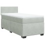 Cama box spring con colchón terciopelo gris claro 80x200 cm