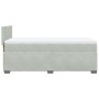 Cama box spring con colchón terciopelo gris claro 80x200 cm