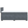 Cama box spring con colchón terciopelo gris oscuro 80x200 cm