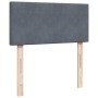 Cama box spring con colchón terciopelo gris oscuro 80x200 cm