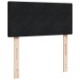 Cama box spring con colchón terciopelo negro 80x200 cm