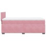 Cama box spring con colchón terciopelo rosa 80x200 cm