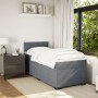 Cama box spring con colchón terciopelo gris oscuro 90x190 cm en Camas y somieres | Comprar online en Foro24