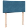 Cama box spring con colchón terciopelo azul oscuro 90x190 cm