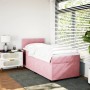 Cama box spring con colchón terciopelo rosa 90x190 cm