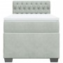 Cama box spring con colchón terciopelo gris claro 90x190 cm