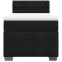 Cama box spring con colchón cuero sintético negro 90x190 cm