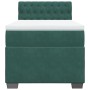 Cama box spring con colchón terciopelo verde oscuro 90x190 cm