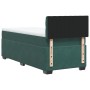 Cama box spring con colchón terciopelo verde oscuro 90x190 cm