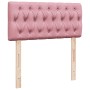 Cama box spring con colchón terciopelo rosa 90x190 cm
