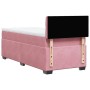 Cama box spring con colchón terciopelo rosa 90x190 cm