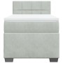 Cama box spring con colchón terciopelo gris claro 90x190 cm
