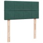 Cama box spring con colchón terciopelo verde oscuro 90x190 cm