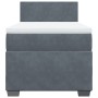 Cama box spring con colchón terciopelo gris oscuro 90x200 cm