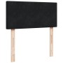 Cama box spring con colchón terciopelo negro 90x200 cm