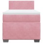 Cama box spring con colchón terciopelo rosa 90x200 cm