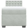 Cama box spring con colchón terciopelo gris claro 90x190 cm
