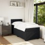 Cama box spring con colchón terciopelo negro 90x200 cm en Camas y somieres | Comprar online en Foro24