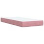 Cama box spring con colchón terciopelo rosa 90x200 cm
