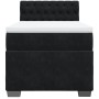 Cama box spring con colchón terciopelo negro 90x200 cm
