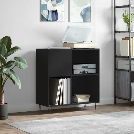 Black plywood record cabinet 84.5x38x89 cm by vidaXL, CD and DVD storage - Ref: Foro24-831773, Price: 69,13 €, Discount: %